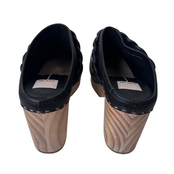 Dolce Vita Hila Braided Block Heel Mule Clogs Black Leather 9.5 - Picture 6 of 8